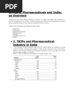 Trips, Pharmaceuticals and India: An Overview