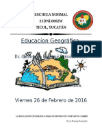 La Educación Geográfica para Un Mundo en Constante Cambio