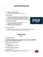 Secretarial Practices Outline