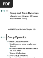 Group and Team Dynamics: (Supplement: Chapter 5 Process Improvement Team)