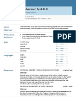 Mohammed Fasil. K. K: Career Objective Professional Attributes Skills