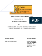 Comparison of Indian Education System With Western Edu. System