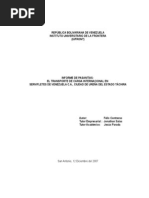 Informe de Pasantía para Optar A TSU en Comercio Exterior