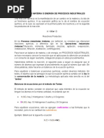 Balance de Materia de Procesos Industriales (Reacción Quimica)