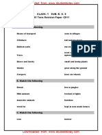 CBSE Class 1 EVS Assignment (2) - Revision Paper