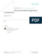 Optimization of Process Parameter Using Theory of Constraints