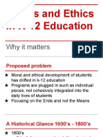 Morals and Ethics in Education k-12