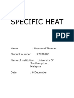 Specific Heat Lab Report