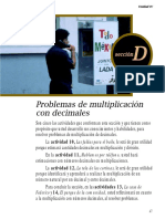 Problemas de Multiplicacion de Decimales PDF