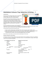 Distillation Column Tray Selection & Sizing - 1 - Separation Technologies