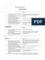 Candidate Self Assessment of Video Taped Lesson