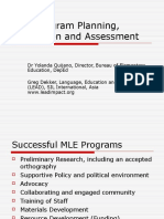 Mle Program Planning Evaluation and Assessment