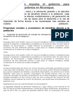 Programas Que Impulsa El Gobierno para Contrarrestar La Pobreza en Nicaragua