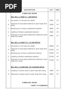 Description QTY Unit Tunneling Work Bill No. 1: Shaft C - 7M Depth