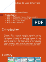 Topic: Windows 10 User Interface: Presented by Presented To