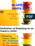 Reply To An Inquiry Letter