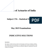 Institute of Actuaries of India: Subject CT6 - Statistical Methods