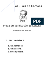 Os Lusíadas - Teste Verificação Leitura