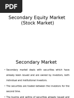 Secondary Equity Market (Stock Market)