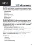 Preston and Stigs Stock Selecting Checklist