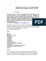 The Effect of Using Translation From L1 To L2 As A Teaching Technique On The Improvement of EFL Learners' Linguistic Accuracy - Focus On Form