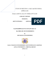 A Project Report On Cost Reduction in Melting - A SQC and Six Sigma Approach