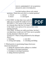 Test Questions in Assessment of Learning and Guidance and Counseling Big