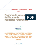 Programa de Mantenimiento de Rociadores