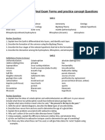 Earth Systems 3209 Final Exam Terms and Practice Concept Questions