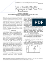 Critical Points of Simplified Model For Ferroresonance Phenomenon in Single Phase Power Transformers