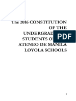 The 2016 Constitution of The Undergraduate Students of The Ateneo de Manila Loyola Schools