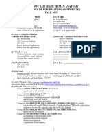 Anatomy A215 (Basic Human Anatomy) Syllabus of Information and Policies Fall 2015