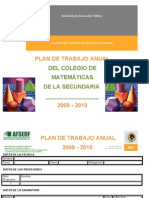 PLAN DE TRABAJO ANUAL DE MATEMÁTICASS Vespertino 2009-2010