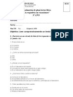 Prueba Plan Lector Un Esqueleto de Vacaciones 3ºa