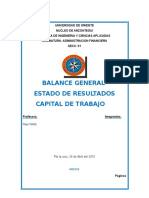 Balance General y Capital de Trabajo