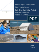 Final Hearing Report, Back River Gold Project