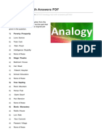 Analogy Test With Answers PDF