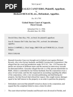 Hannah Gonzalez Canevero v. Richard Rexach, Etc., 793 F.2d 417, 1st Cir. (1986)