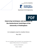 Improving Techniques and Practices On The Geotechnical Centrifuge. Including Literature Review