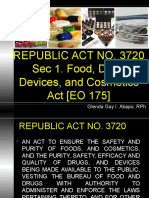 Ra 3720 - Safety and Purity of Foods, and Cosmetics