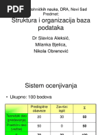 Struktura I Organizacija Baza Podataka: DR Slavica Aleksi Ć, Milanka Bjelica, Nikola Obrenović