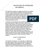 Animales en Peligro de Extinción en Oaxaca