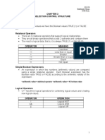 Selection Control Structure: Relational Operator Boolean Value