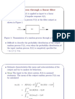 Random Process Through A Linear Filter: X (T) Y (T) H (T)