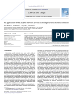 An Application of The Analytic Network Process in Multiple Criteria Material Selection