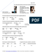 The Present Progressive Tense, Information Questions, Short Answer Questions, Short Answers