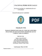 Programa de Auditoria: Propiedad Planta y Equipo. Y Cuentas Por Pagar Comerciales