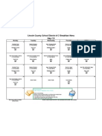 Lincoln County School District # 2 Breakfast Menu May-10: Monday Tuesday Wednesday Thursday Friday