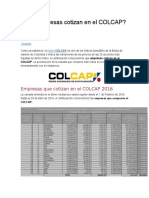 Qué Empresas Cotizan en El COLCAP