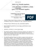 Coye Peterson v. The Oklahoma City Housing Authority, A Public Corporation and State Agency, 545 F.2d 1270, 10th Cir. (1976)